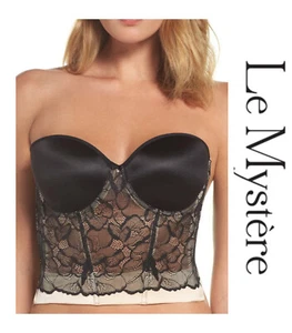 Corsé Bustier Le Mystere Sensuelle Convertible de Encaje Negro con Aros Talla 32DD/E - Imagen 1 de 10