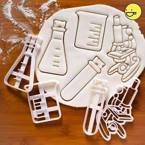 Set of 4 Science Laboratory Equipment cookie cutter | test tube, beaker, etc - Picture 1 of 14
