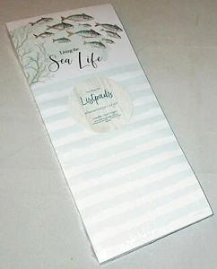 TWO MAGNETIC LISTPADS  40 Decorated sheets Ea. / 2 Designs / 3.6" x 8.5" COASTAL - Picture 1 of 2