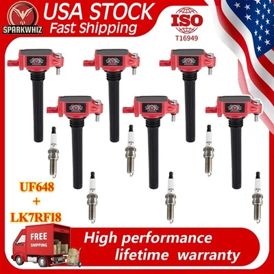 6x Bobina de encendido y bujía para Chrysler Town & Country 2011-2016 3,6 L UF648 Foto 1 de 4