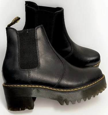 New Doc Martens ROMETTY Chelsea Leather Platform Boots Womens Size 9 Black - Image 1 of 4