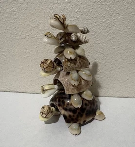 Die Muschelfabrik gestapelte Schildkröten Muschel Kunst Skulptur Deko Figur Muscheln - Bild 1 von 5