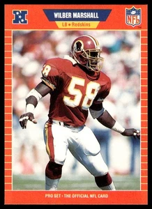 1989 Pro Set Wilber Marshall Washington Redskins #482 - Picture 1 of 2