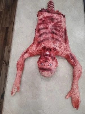 29" Halloween Bloody Half Body Latex Decoration Hanging Haunted House Prop  - Image 1 of 4