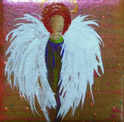 Ángel de la Creatividad Pintura Cambio de Color Azulejo Cerámico Imán Arte por Rain Crow Foto 1 de 4