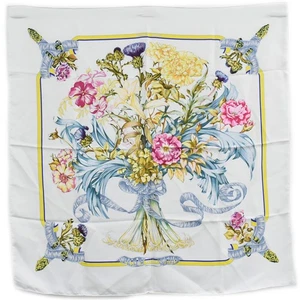 HERMES 100% Silk Carre 90 REGINA Off-White Multicolor - Picture 1 of 15