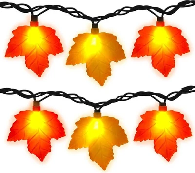 Fall Decor Maples Leaf String Lights, 8.5FT LED Maple Leaf Lights with 10 3D Map - Image 1 of 4