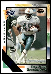 1992 Wild Card #329 Tony Paige 5 Stripe Miami Dolphins NM+ - Picture 1 of 2