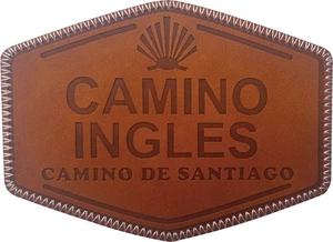 Aufnäher / Aufbügler Camino Ingles aus Kunstleder - Jakobsweg Pilgerweg - Bild 1 von 1