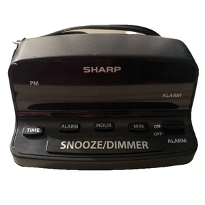 Digital Alarm Clock, SHARP, Midnight Black, Easy Controls, Red LED Display @c2 - Picture 1 of 3