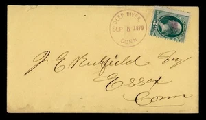 DR WHO 1879 PURPLE CANCEL DEEP RIVER CT TO ESSEX CT M41412 - Picture 1 of 2