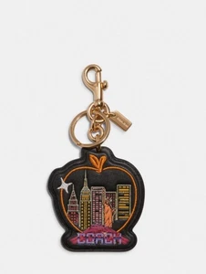 Coach X Tom Wesselmann Llavero Cuero Lentejuelas Brillo Rojo Labios Sonrisa Bolso Dije - Imagen 1 de 2