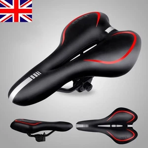 Gel-Padded Bike Saddle for MTB & Road Cycling.Soft PU Leather Bicycle Cushion UK - Picture 1 of 12