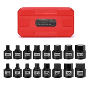 16 Pieces 3/8" Drive Low Profile Hex Socket Set, Impact Allen Bit Socket - Picture 1 of 8