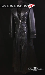 ''EMPERESS' Ladies Military Parade Full Length Leather Coat Black Napa Coat 3490 - Picture 1 of 13