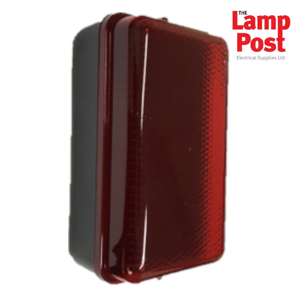 KNIGHTSBRIDGE ML AMLEDR 230V 5W IP54 Amenity Bulkhead Light Security Lighting Red Diffuser