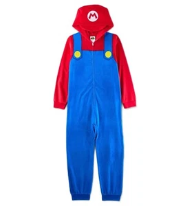 Super Mario Boy's Soft Fleece Character Costume Hooded Pajama Sleeper - Picture 1 of 10