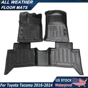 Car Floor Mats Liners TPE Rubber 3D Guard for 2016-2024 Toyota Tacoma Waterproof - Picture 1 of 21
