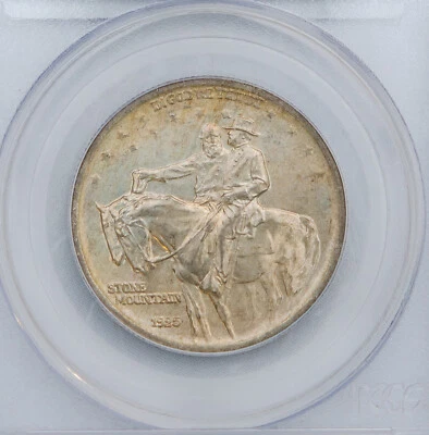 Stone Mountain 1925 50C Commemorative PCGS MS67 Solemn Sunset Golden Toning ! - Image 1 of 4