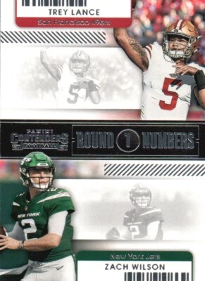 2021 Panini Contenders #RN-TLA Trey Lance / Zach Wilson Round Numbers - Image 1 of 2