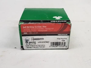 Bx/100 Hillman 560334 ZP Hex Head Self Drilling Screw 10-16 x 1-1/4 in. - Picture 1 of 7