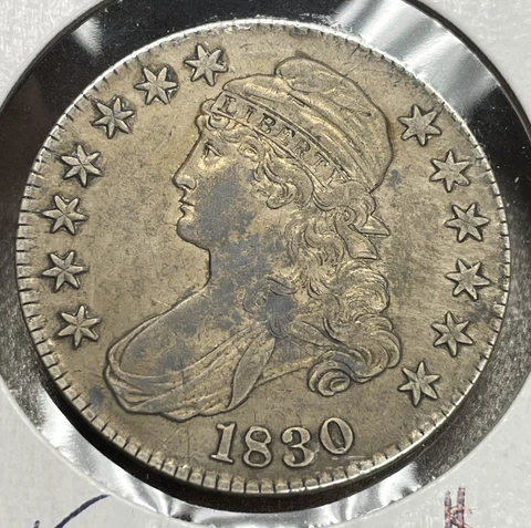 1830 50c XF++ Bust Half Dollar Original Cover