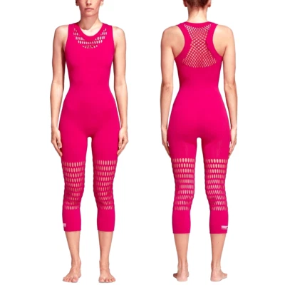 Adidas Stella McCartney Yoga Warp Bodysuit Onesie Gym One Piece Berry Pink - Image 1 of 4