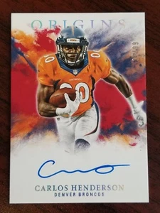 2017 Origins Rookie Auto Red Carlos Henderson LA Tech Broncos WR #'d 21/99 - Bild 1 von 2