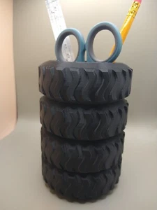 Stacked Tires Pen Holder Desk Organizer Mechanic Dad Office Business Gift - Picture 1 of 3