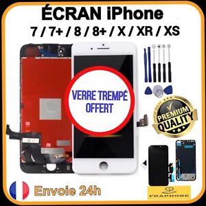 ECRAN LCD IPHONE 7/7 plus 8/8+ XR X XS NOIR/BLANC VITRE TACTILE ASSEMBLÉE