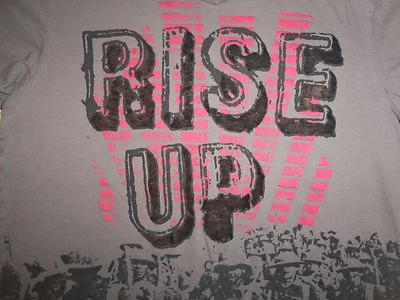 Decoded Brand "Rise Up" Army Military Soldiers Gray Graphic Print T Shirt - L - Image 1 of 2