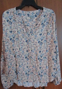 Blusa túnica Falls Creek talla XL 100 % rayón manga elástica dobladillo busto 50 longitud 26,5 - Imagen 1 de 6