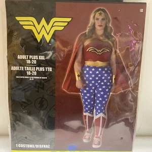 Costume Wonder Woman DC Comics leggings mantello guanti supporto Halloween più XXL - Foto 1 di 5