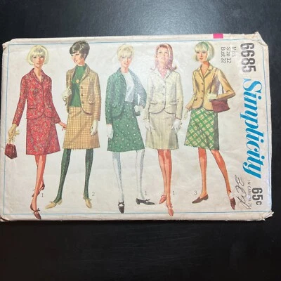 Vintage 60's Simplicity Pattern 6685 Womens Suit Size 12 Easy Sew Series - Image 1 of 4