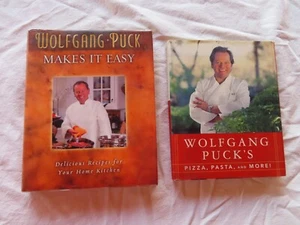 Lot of TWO full page signed Wolfgang Puck Cookbooks Makes It Easy / Pizza, Pasta - Picture 1 of 10