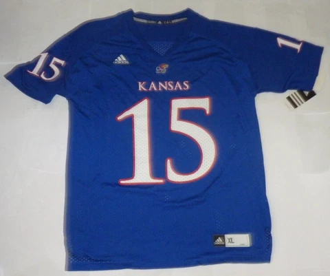 NEW ADIDAS NCAA Kansas Jayhawks Football Jersey Men XL NWT Cover
