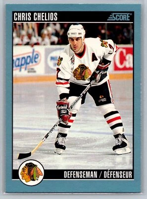 Chris Chelios 1992-93 Score Canadian HOCKEY #2 Chicago Blackhawks HOF - Image 1 of 2