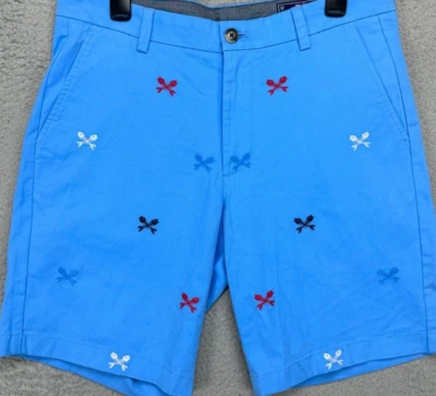 Vineyard Vines Shorts Mens 32 Breaker Blue Bonefish Embroidered Khaki Pocket NEW - Image 1 of 4