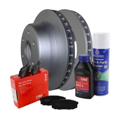 Rear Brake Kit 330mm Disc Rotors and TRW Metallic Pad Set For Cadillac Chevy GMC - Image 1 of 4