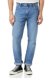 Vaqueros de mezclilla elásticos Wrangler auténticos de ajuste recto azul excelente - Imagen 1 de 4