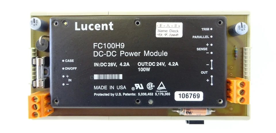 LUCENT FC100H9 Leistungsmodul Modul DC-DC Power Module In 28VDC Out 24VDC 4,2A - Image 1 of 4