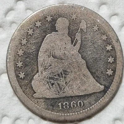1860 Seated Liberty Quarter 25c Nicely Circulated #92029 - Image 1 of 2