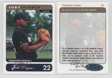 2002 Just Minors Justifiable Auto /400 Francisco Liriano #22 Auto