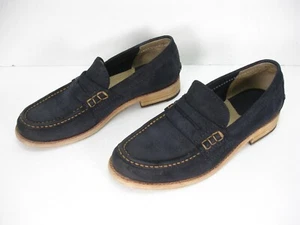 FRYE GREG CLASSIC PENNY LOAFER BLUE WAXED SUEDE SHOES MEN'S 7.5 - Picture 1 of 11