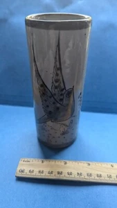 Vintage Ken Edwards Pottery Vase Bird Mexico Signed 5" Tall - Picture 1 of 7