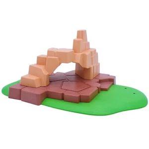 Playmobil base verde rocas marrones hueco bosque medieval indios - Picture 1 of 1