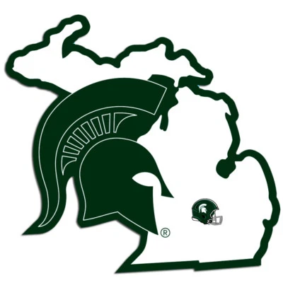 Michigan State Spartans Home State Vinyl Auto Decal (Michigan Shape) NCAA - Image 1 of 3