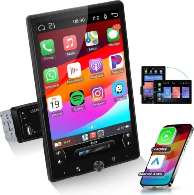 1DIN 10.4'' Android 13 2+64GB Car Stereo Carplay GPS Navi Wifi MP5 Mirror link - Image 1 of 4