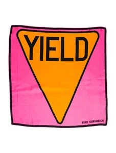 ** RARE 1960’s POP-ART * TRAFFIC SIGN *YIELD * Silk Scarf RUDI GERNREICH ** - Picture 1 of 3