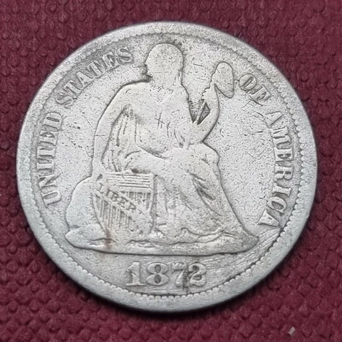 1872 Seated Liberty Dime 10c Better Grade #43828 Cover